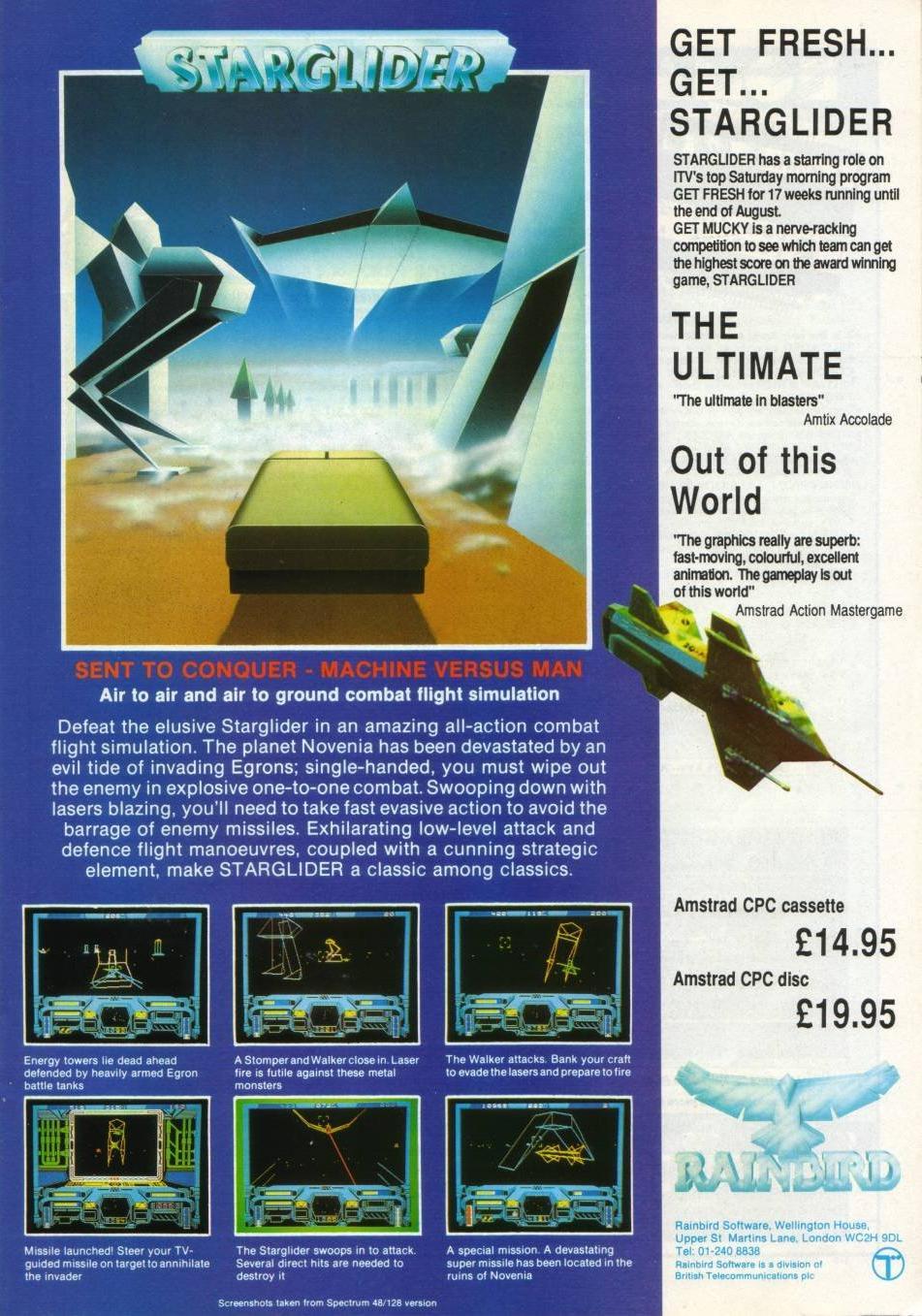 Starglider en disquete para Amstrad 