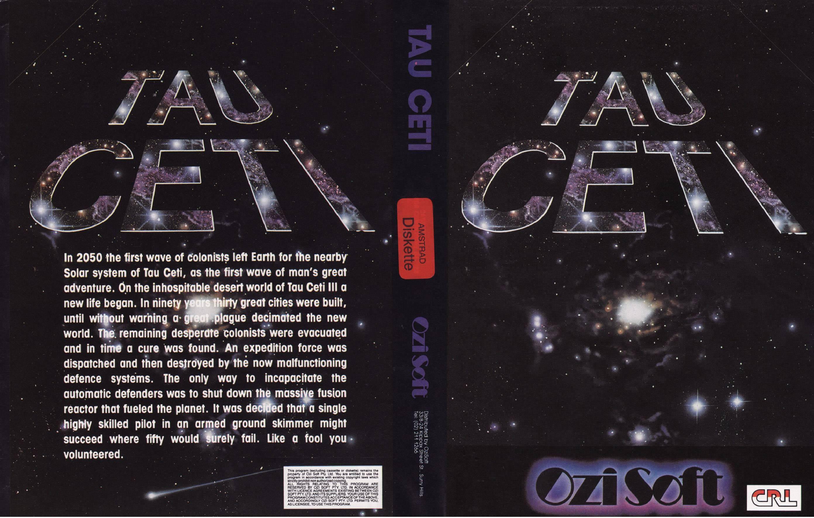 Tau Ceti para la versión de disco amstrad cpc 
